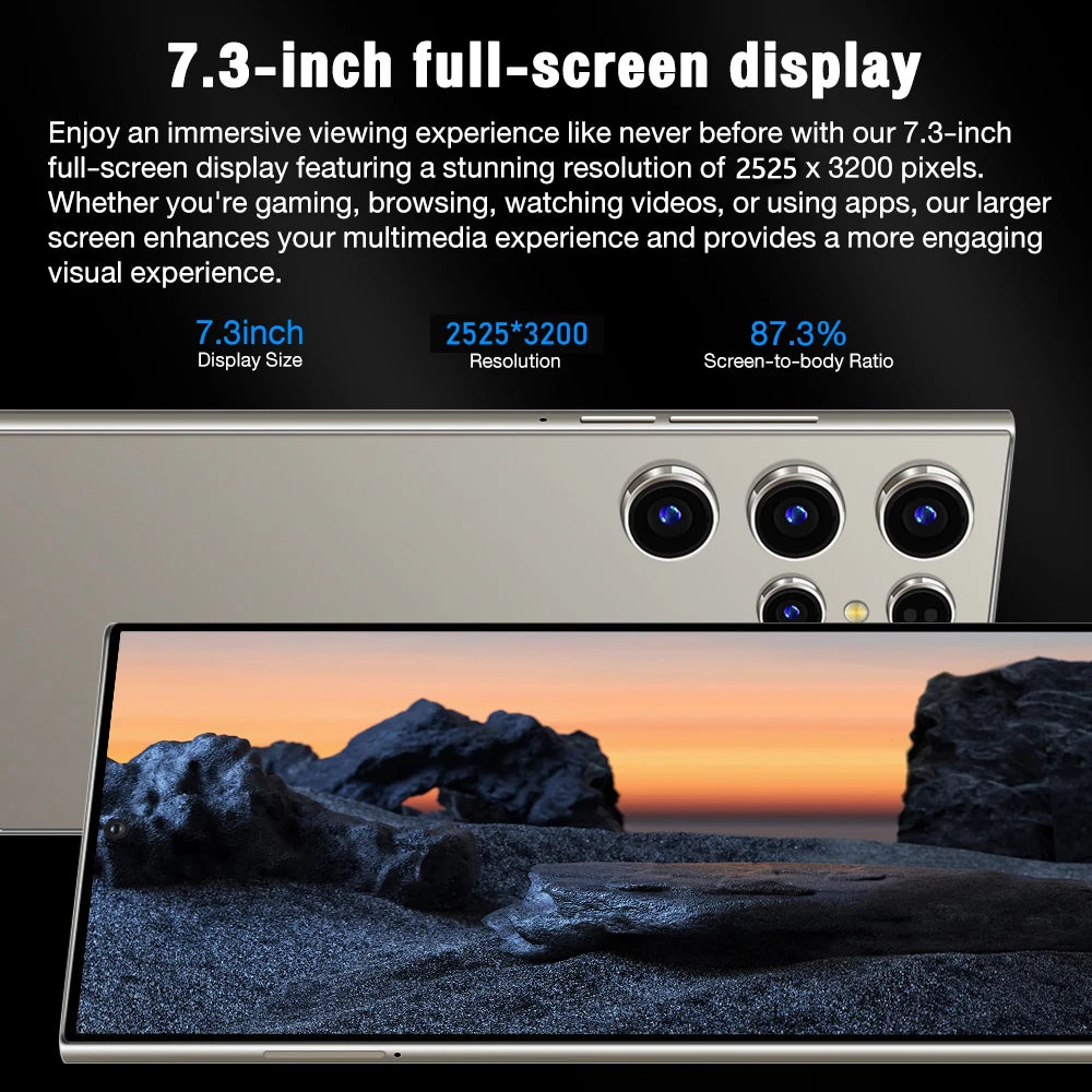2025 NOUVEAU S26 Ultra téléphones portables Smartphone d'origine 5G double SIM Android 14 téléphone portable Snapdragon 8 gen 3 téléphones mobiles intelligents