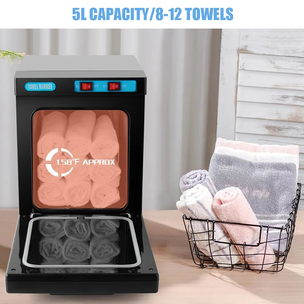 Chauffe-serviettes UV avec chambre en aluminium, chauffage rapide pour le visage, le spa, les cheveux, le salon de beauté, 5l, 150W