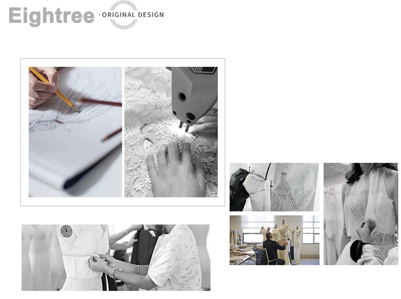 Eightree-Robe de Mariée Blanche Sexy en Dentelle avec Traîne Amovible, Sirène, Satin, Soirée de Mariage, Tout Personnalisé