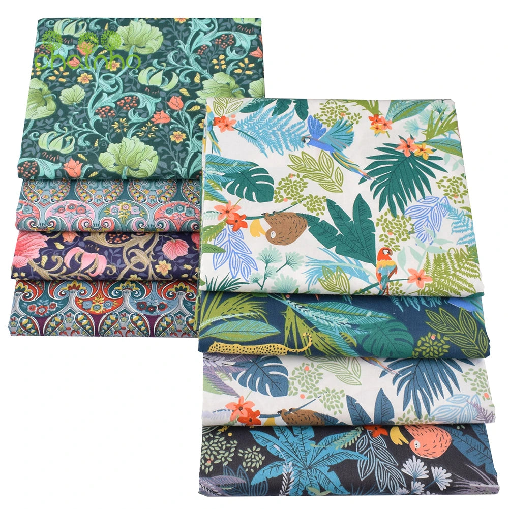 Tissu en coton sergé imprimé de dessin animé jungle, bricolage couture matelassage maison Textiles matériel pour bébé et enfants literie, chemise, robe