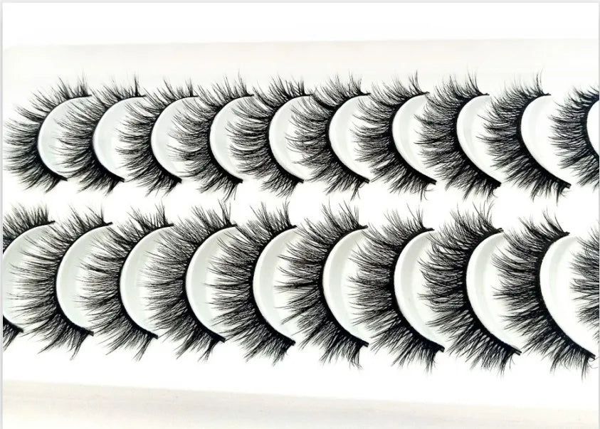 5/10 paires naturel 3D doux vison cheveux Faux cils à la main vaporeux moelleux longs cils naturel yeux maquillage outils Faux cils