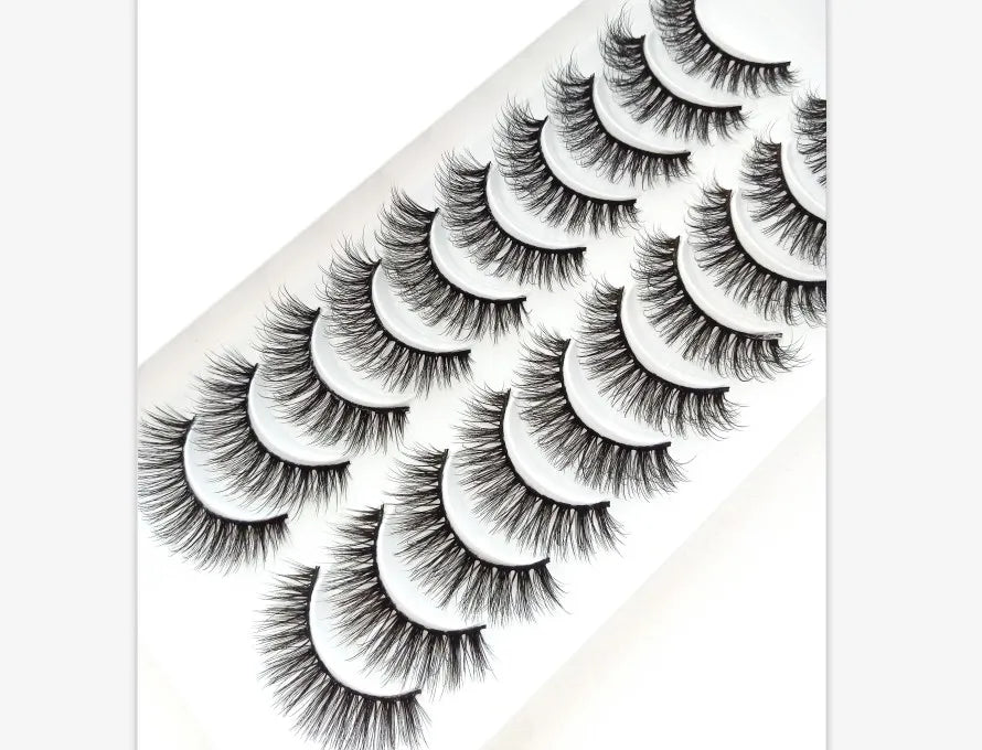 5/10 paires naturel 3D doux vison cheveux Faux cils à la main vaporeux moelleux longs cils naturel yeux maquillage outils Faux cils