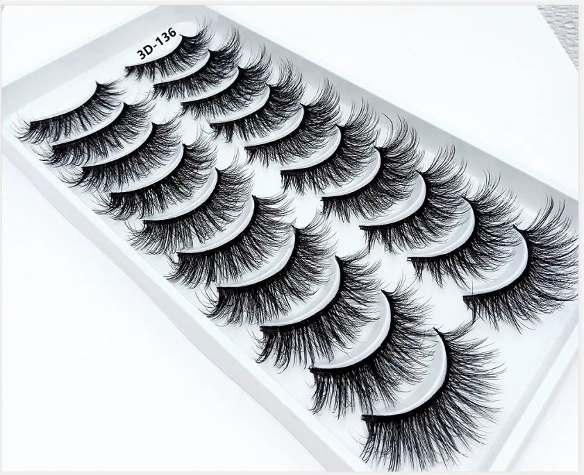 5/10 paires naturel 3D doux vison cheveux Faux cils à la main vaporeux moelleux longs cils naturel yeux maquillage outils Faux cils