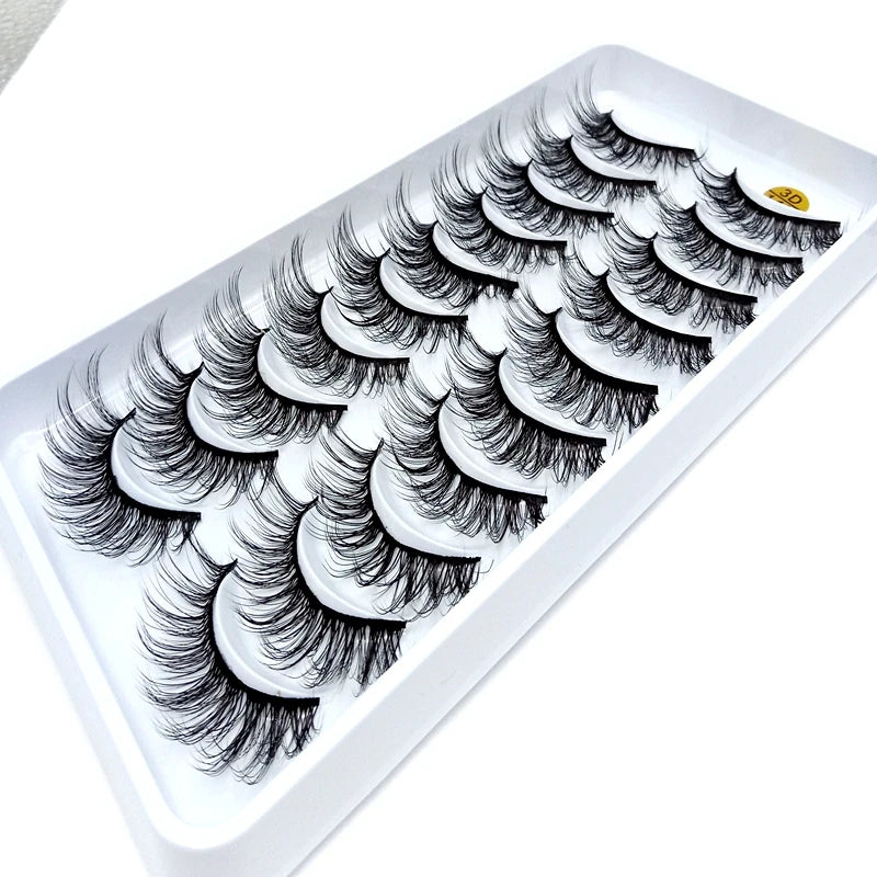 5/10 paires naturel 3D doux vison cheveux Faux cils à la main vaporeux moelleux longs cils naturel yeux maquillage outils Faux cils