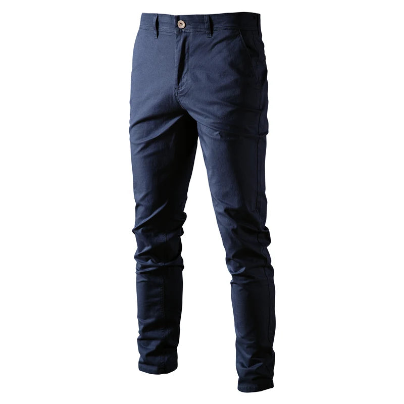 AIOPESON coton décontracté Hommes Pantalons Couleur unie Coupe ajustée Pantalons pour hommes Nouveau Printemps Automne Haute qualité Pantalons d'affaires classiques pour hommes