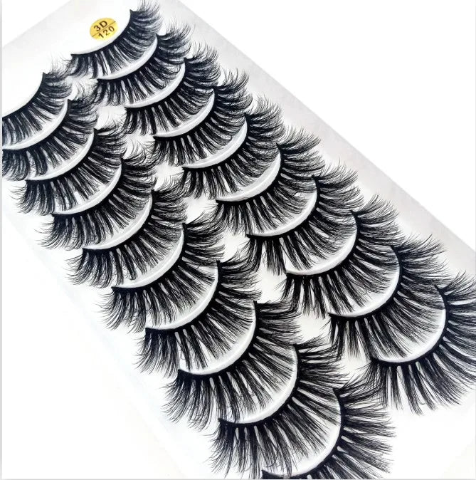 5/10 paires naturel 3D doux vison cheveux Faux cils à la main vaporeux moelleux longs cils naturel yeux maquillage outils Faux cils