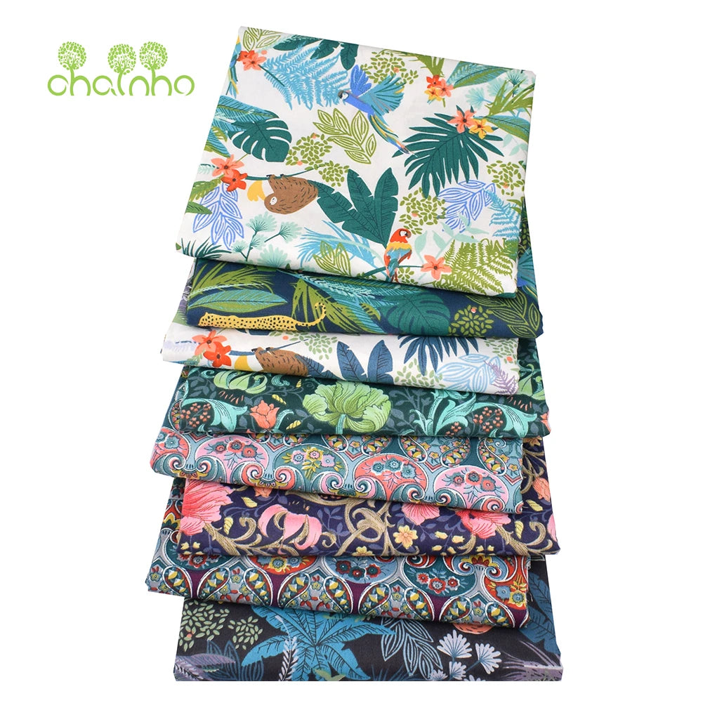 Tissu en coton sergé imprimé de dessin animé jungle, bricolage couture matelassage maison Textiles matériel pour bébé et enfants literie, chemise, robe