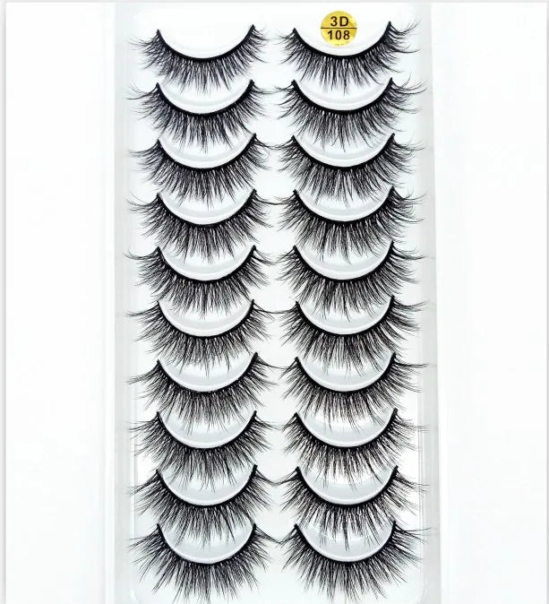 5/10 paires naturel 3D doux vison cheveux Faux cils à la main vaporeux moelleux longs cils naturel yeux maquillage outils Faux cils