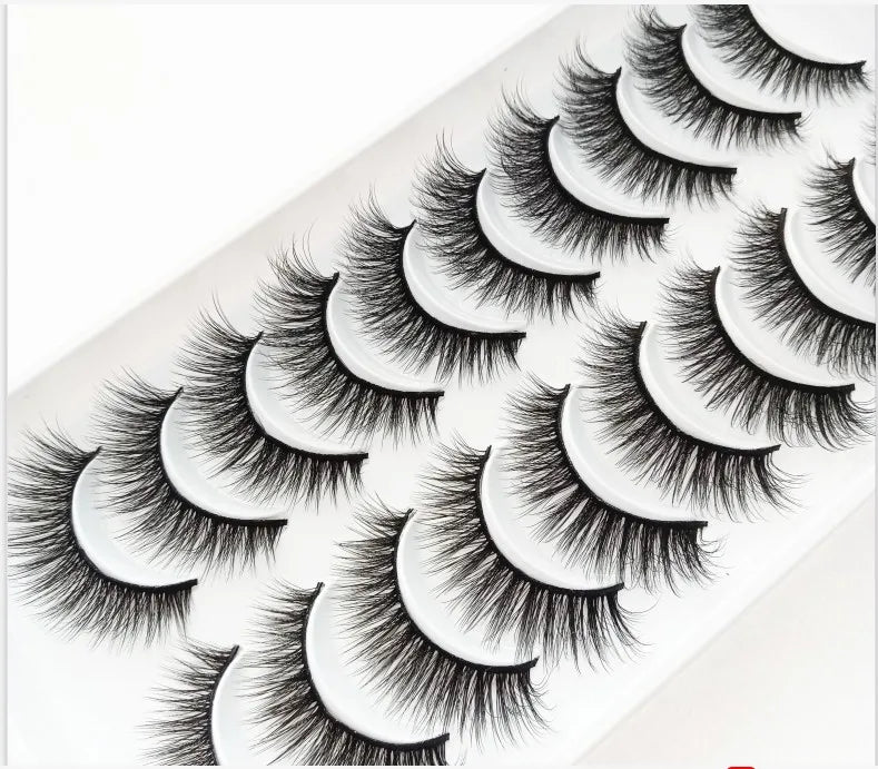 5/10 paires naturel 3D doux vison cheveux Faux cils à la main vaporeux moelleux longs cils naturel yeux maquillage outils Faux cils