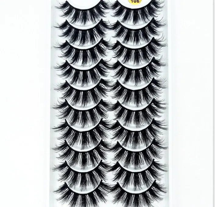 5/10 paires naturel 3D doux vison cheveux Faux cils à la main vaporeux moelleux longs cils naturel yeux maquillage outils Faux cils