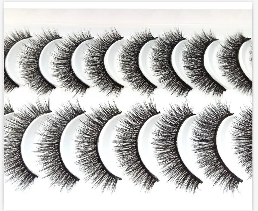 5/10 paires naturel 3D doux vison cheveux Faux cils à la main vaporeux moelleux longs cils naturel yeux maquillage outils Faux cils