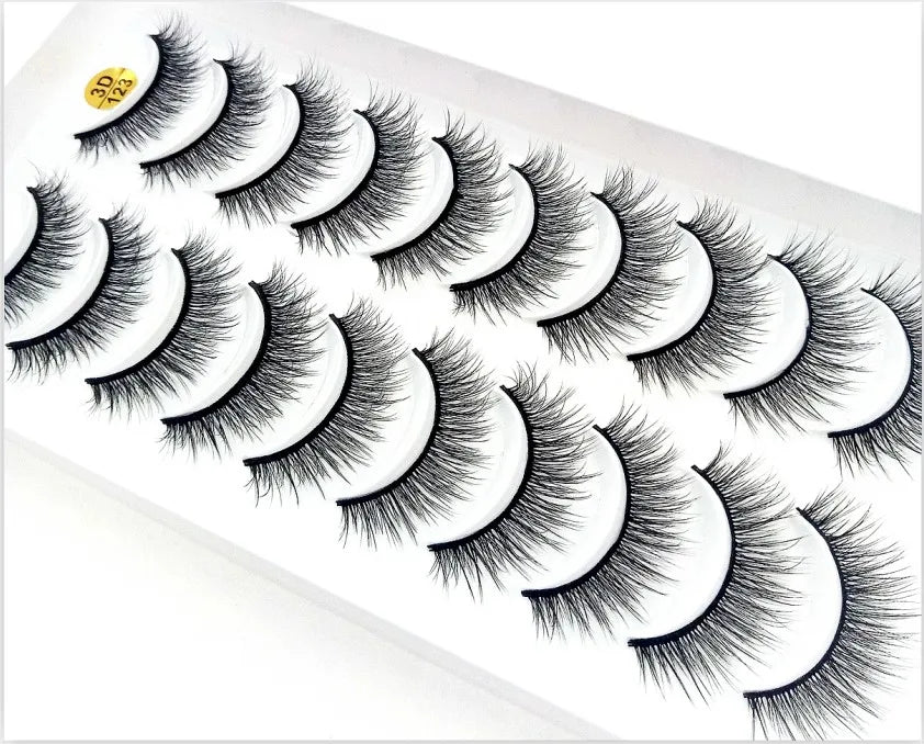5/10 paires naturel 3D doux vison cheveux Faux cils à la main vaporeux moelleux longs cils naturel yeux maquillage outils Faux cils