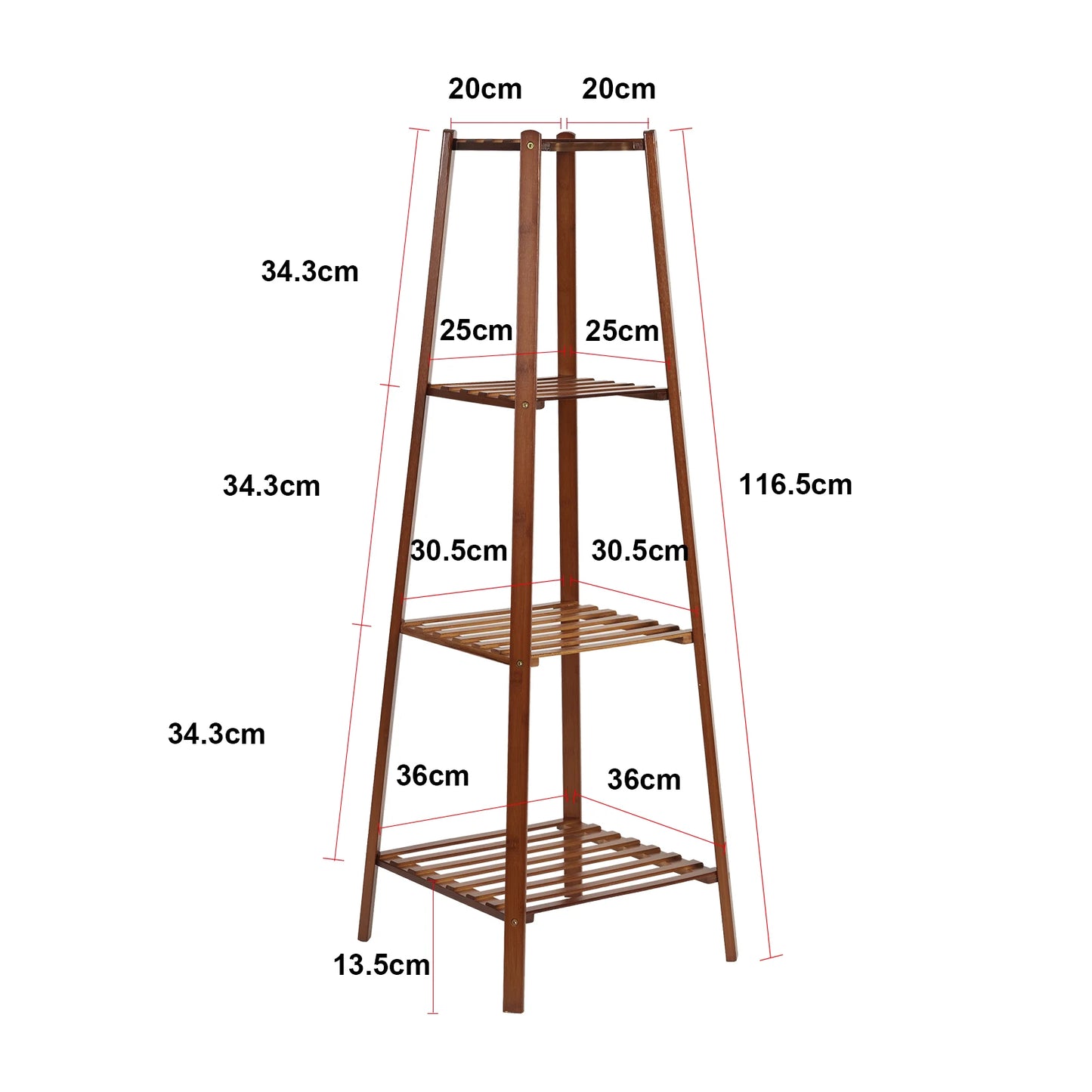 Présentoir en bambou pour pot de fleurs, étagère T1 pour plantes, intérieur et extérieur, 77 cm, 97 cm, 117cm de haut