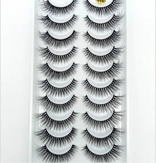 5/10 paires naturel 3D doux vison cheveux Faux cils à la main vaporeux moelleux longs cils naturel yeux maquillage outils Faux cils