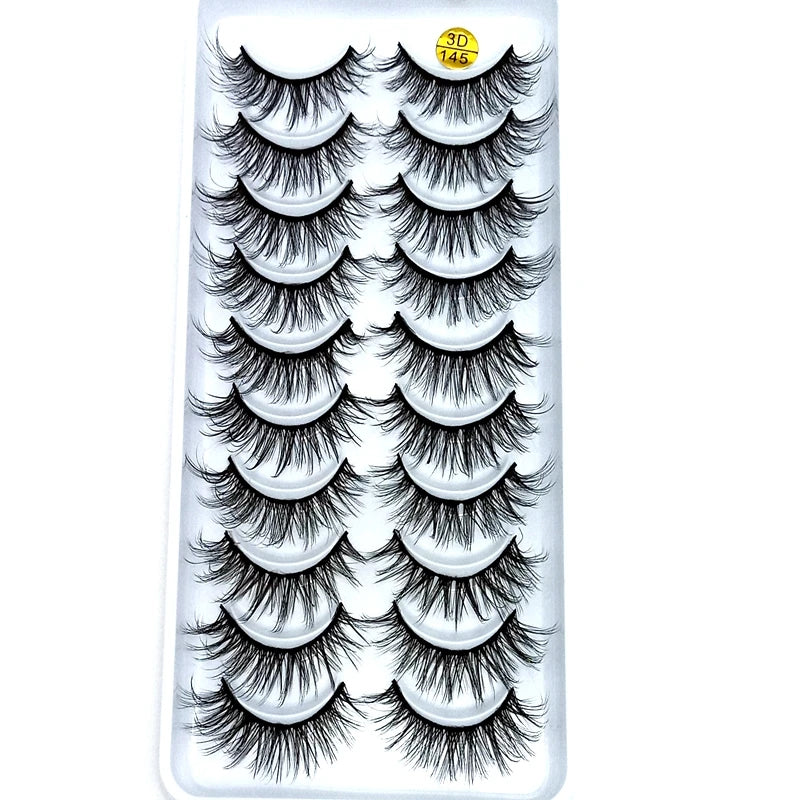 5/10 paires naturel 3D doux vison cheveux Faux cils à la main vaporeux moelleux longs cils naturel yeux maquillage outils Faux cils
