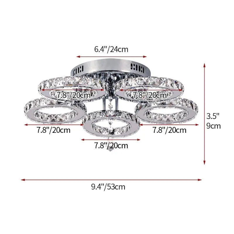 Moderne K9 Led plafonnier en cristal lustre intelligent pendentif anneau de lumière Chrome Plafonier luminaire salle à manger salon décor luxe