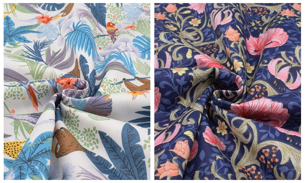 Tissu en coton sergé imprimé de dessin animé jungle, bricolage couture matelassage maison Textiles matériel pour bébé et enfants literie, chemise, robe