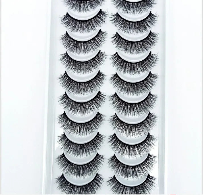 5/10 paires naturel 3D doux vison cheveux Faux cils à la main vaporeux moelleux longs cils naturel yeux maquillage outils Faux cils