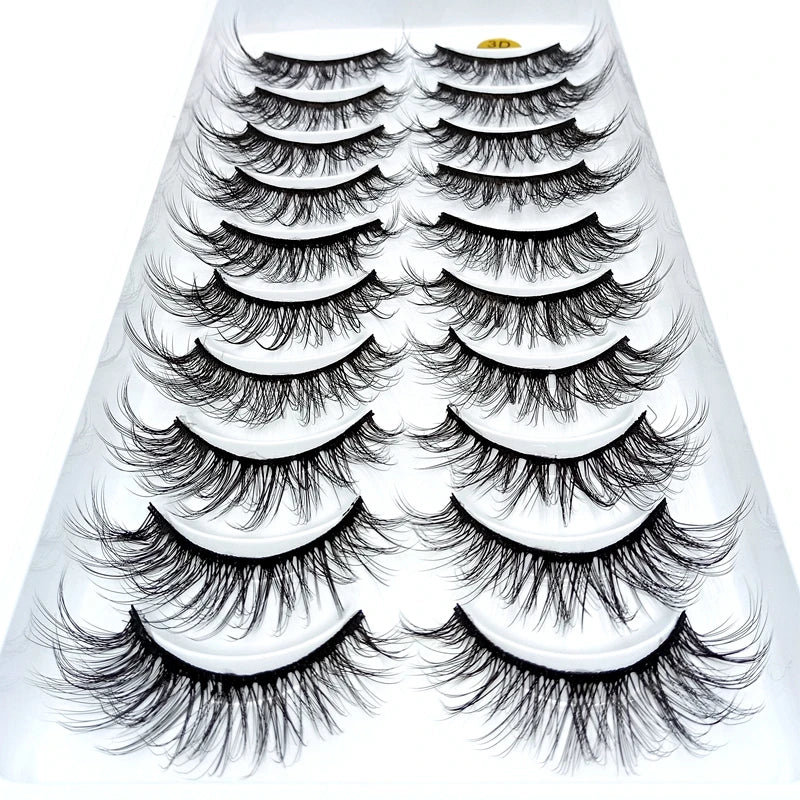 5/10 paires naturel 3D doux vison cheveux Faux cils à la main vaporeux moelleux longs cils naturel yeux maquillage outils Faux cils