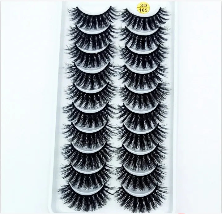 5/10 paires naturel 3D doux vison cheveux Faux cils à la main vaporeux moelleux longs cils naturel yeux maquillage outils Faux cils