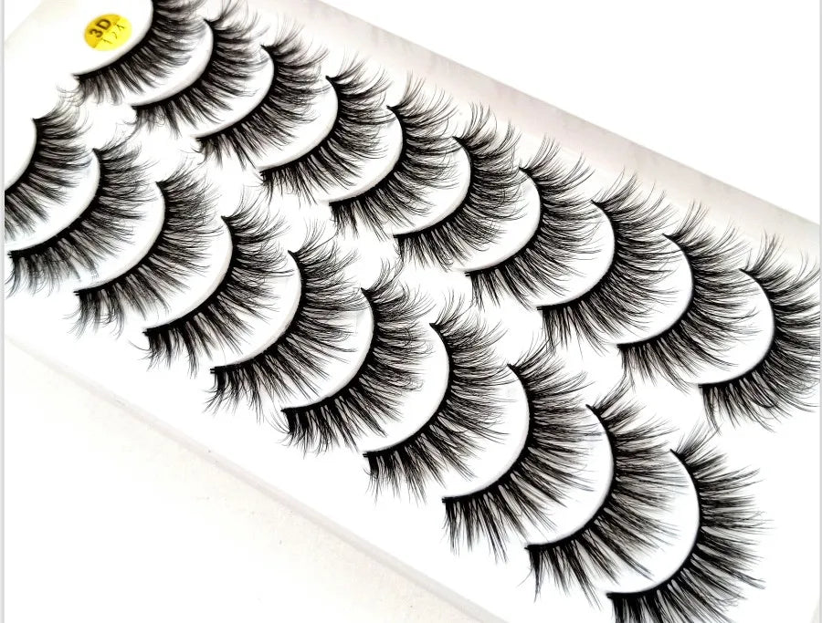 5/10 paires naturel 3D doux vison cheveux Faux cils à la main vaporeux moelleux longs cils naturel yeux maquillage outils Faux cils