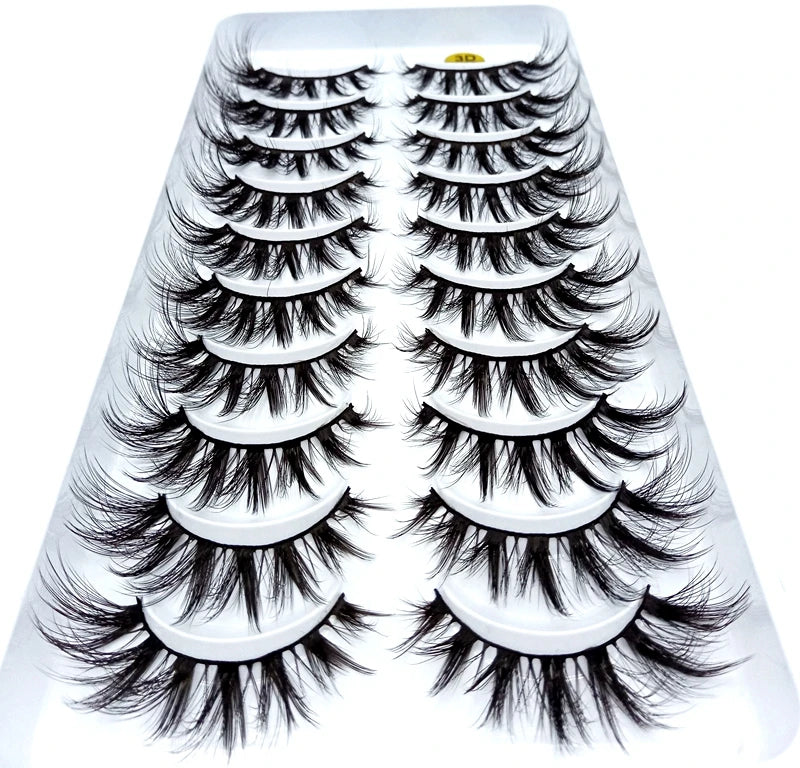 5/10 paires naturel 3D doux vison cheveux Faux cils à la main vaporeux moelleux longs cils naturel yeux maquillage outils Faux cils