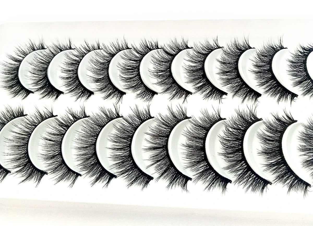 5/10 paires naturel 3D doux vison cheveux Faux cils à la main vaporeux moelleux longs cils naturel yeux maquillage outils Faux cils