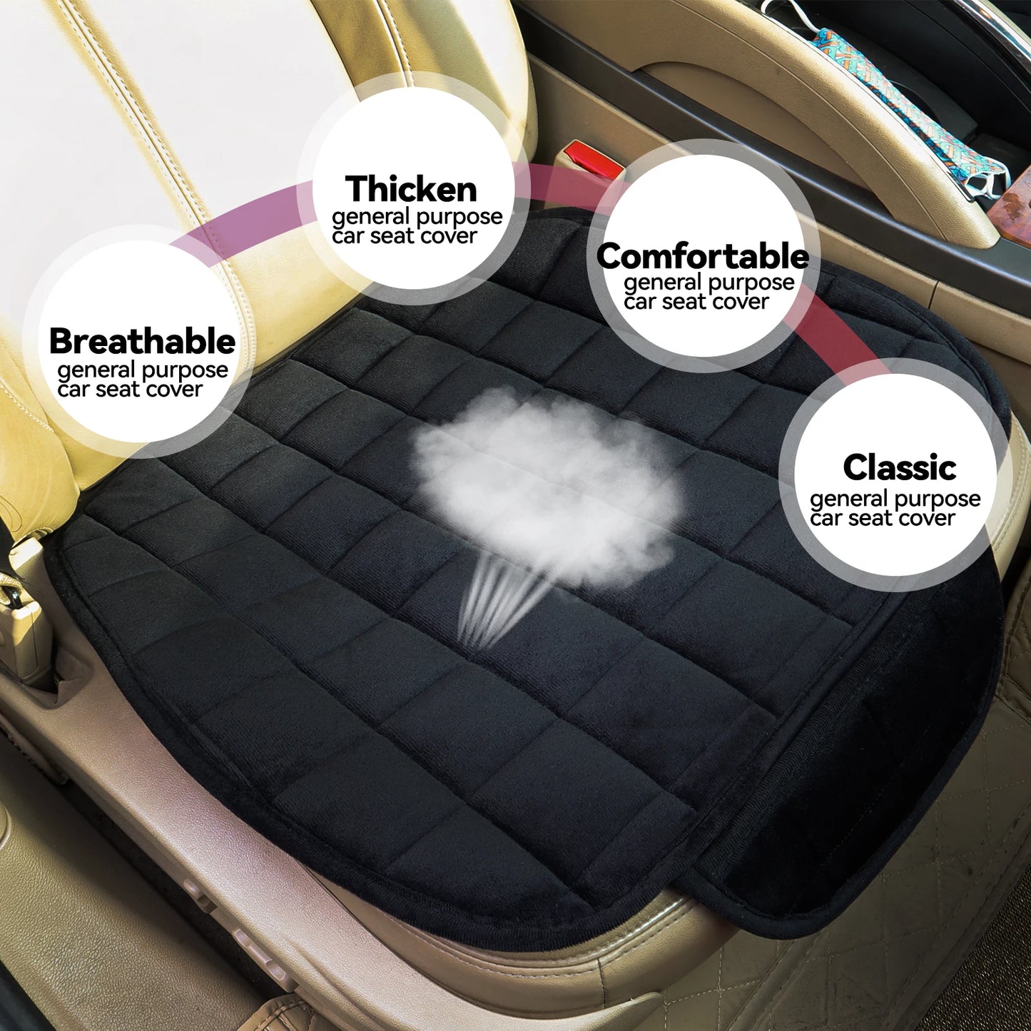 Housses de siège de voiture universelles, coussin chaud, anti-ald, avant, arrière, chaise, respirant, protecteur, hiver