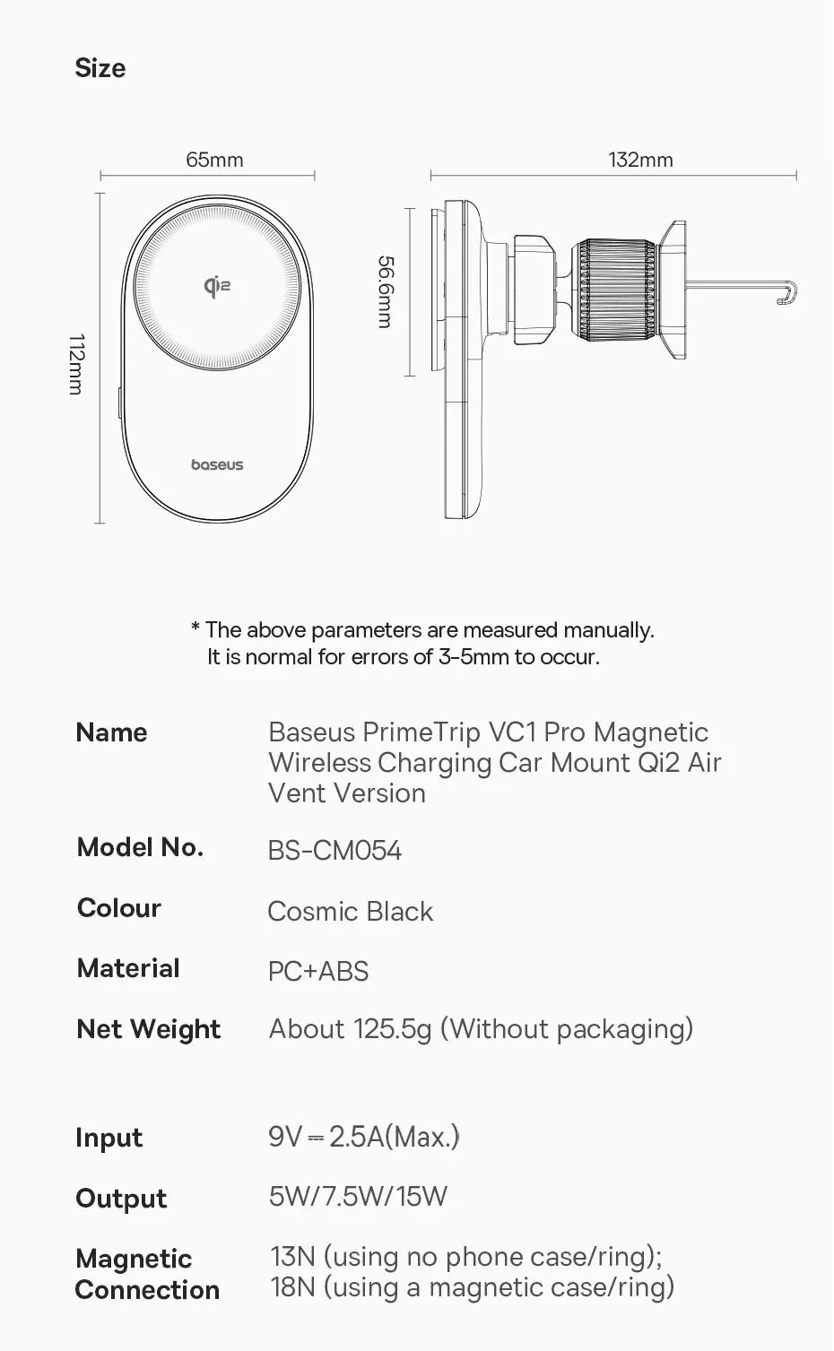 Baseus Chargeur sans fil magnétique pour voiture, Qi2, 15W, charge rapide, support de téléphone, ventilateur de refroidissement, iPhone 16, 15, 14, Samsung, Xiaomi