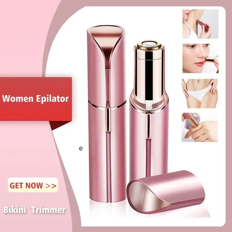 Épilateur électrique Portable en forme de rouge à lèvres pour femmes, tondeuse à sourcils, indolore, efficace, épilation du visage, petite épilateur