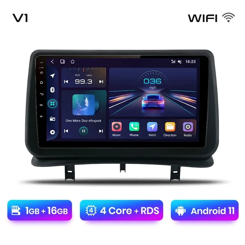 Junsun Android Autoradio Autoradio pour Renault Clio 3 2005-2014 systèmes intelligents de voiture pour Apple sans fil Carplay Auto France