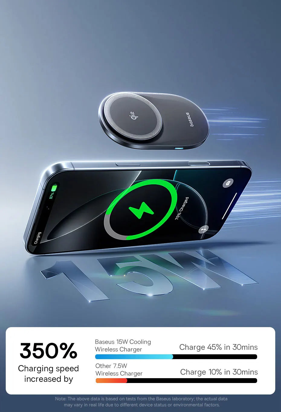 Baseus Chargeur sans fil magnétique pour voiture, Qi2, 15W, charge rapide, support de téléphone, ventilateur de refroidissement, iPhone 16, 15, 14, Samsung, Xiaomi