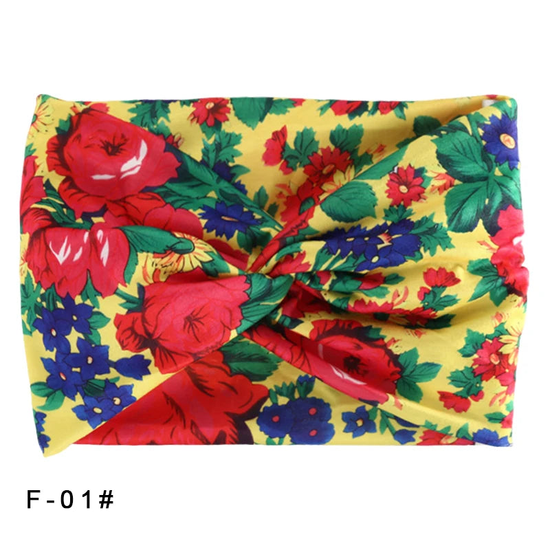 Bandeau élastique large imprimé Pilates Yoga course cyclisme bandeau Turban maquillage cerceau de cheveux maquillage bandeau pour femmes fille