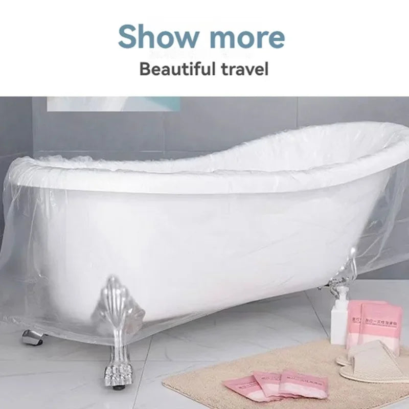 Housse de baignoire jetable, doublure de baignoire Portable, surdimensionnée, pour Salon, maison, voyage, hôtel, nettoyage, Film de protection Anti-saleté, 1/3/10 pièces