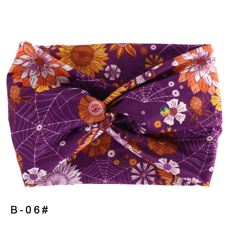 Bandeau élastique large imprimé Pilates Yoga course cyclisme bandeau Turban maquillage cerceau de cheveux maquillage bandeau pour femmes fille