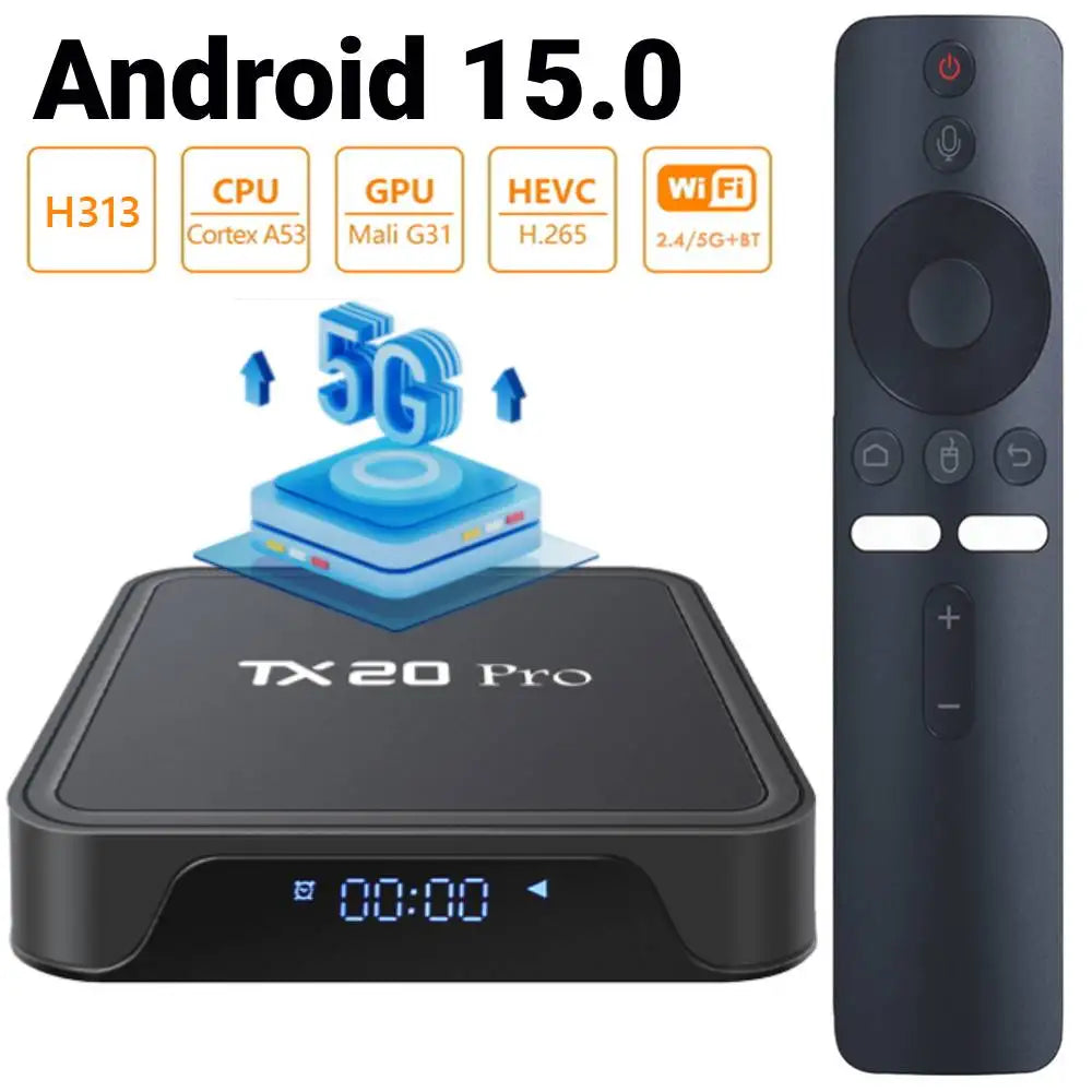 Android 15.0 lecteur multimédia Allwinner H313 Quad Core 4K HD boîtier de télévision intelligent double WIFI BT5.2 boîtier de télévision Android 1GB 8GB décodeur