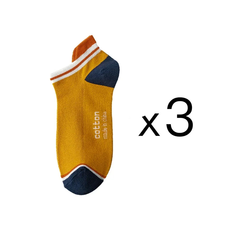 3 paires/lot hommes cheville coton chaussettes courtes mode respirant Couples confortable drôle couleur correspondant décontracté rue grande taille
