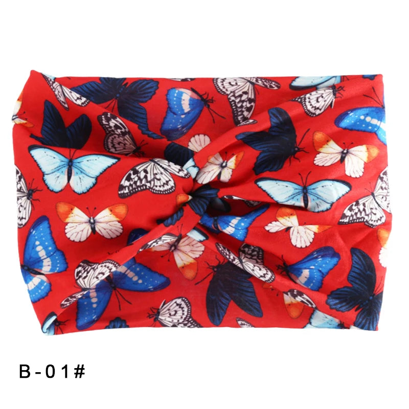 Bandeau élastique large imprimé Pilates Yoga course cyclisme bandeau Turban maquillage cerceau de cheveux maquillage bandeau pour femmes fille