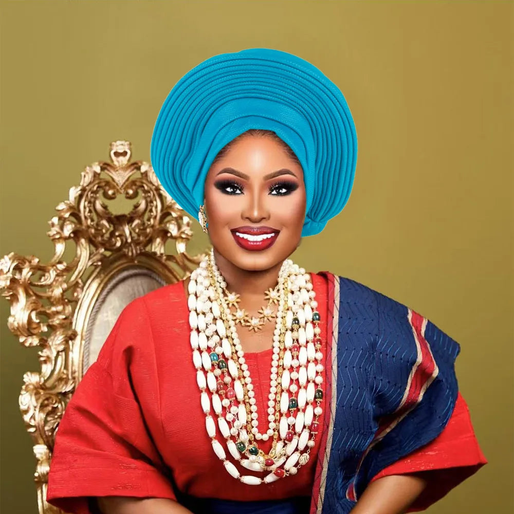 Cravates de tête nigérianes pour femmes, équipement de sauna, turban africain élégant, déjà fabriqué, enveloppes de tête féminines, fête de mariage, Auto Gele