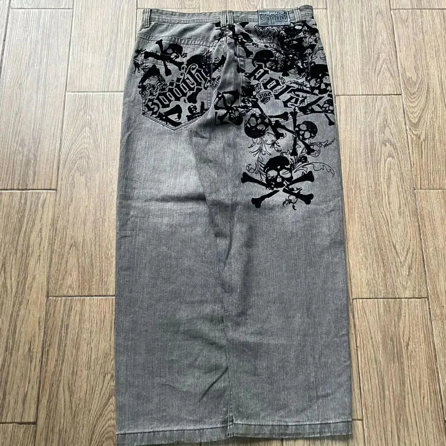 Jean ample rétro américain pour hommes, imprimé tête de mort, pour Couple, Harajuku, gothique, Hip-Hop, pantalon droit à jambes larges, nouvelle collection