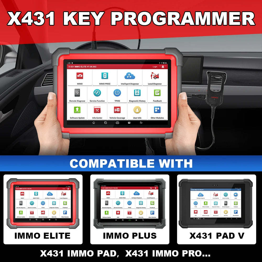 Launch X431 Key Programmer Créateur à distance avec Super puce 4 pièces Clé intelligente à distance universelle Pour X-431 IMMO Elite/IMMO Plus/PAD V tools outils mecanique automobile outils de diagnostic