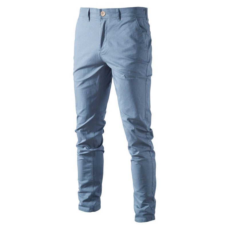 AIOPESON coton décontracté Hommes Pantalons Couleur unie Coupe ajustée Pantalons pour hommes Nouveau Printemps Automne Haute qualité Pantalons d'affaires classiques pour hommes