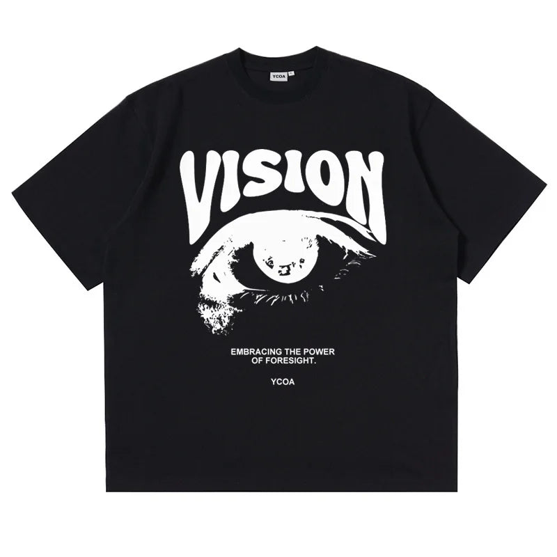 T-Shirt homme surdimensionné 100% coton oeil graphique coréen été Y2k hauts t-shirts Streetwear Harajuku manches courtes vêtements esthétiques