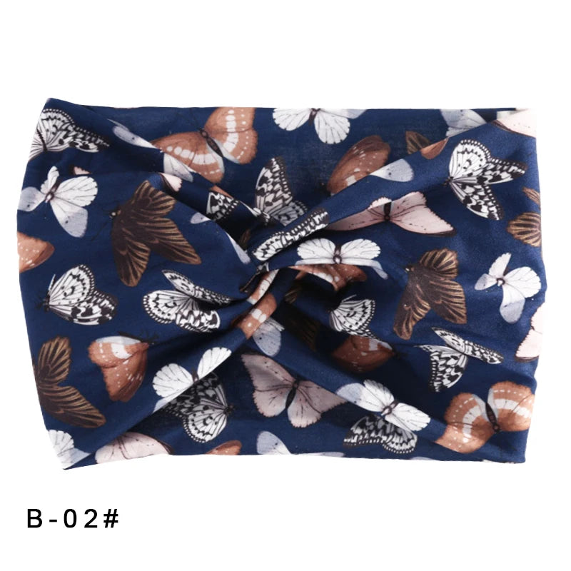 Bandeau élastique large imprimé Pilates Yoga course cyclisme bandeau Turban maquillage cerceau de cheveux maquillage bandeau pour femmes fille