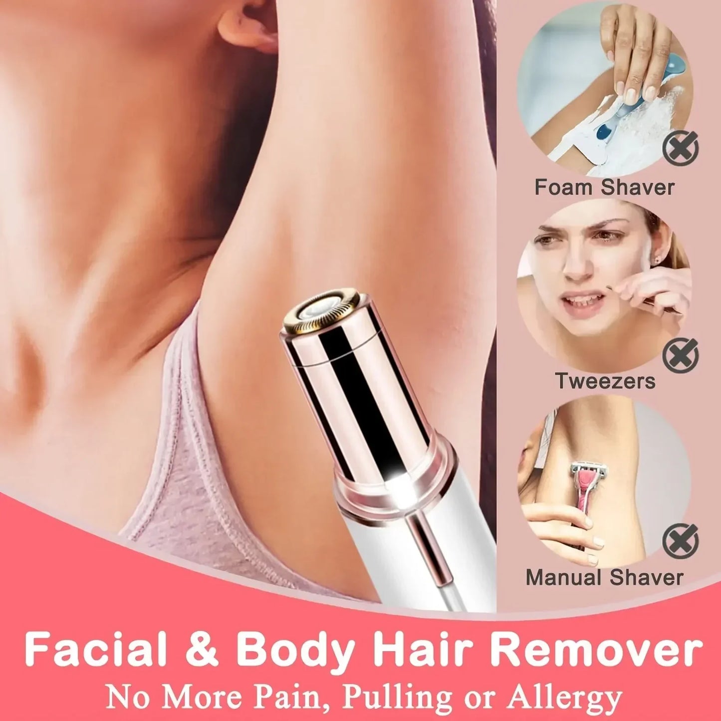 Épilateur électrique portable en forme de rouge à lèvres pour femmes, indolore et efficace, épilation du visage, rasoir domestique, outil de rasoir