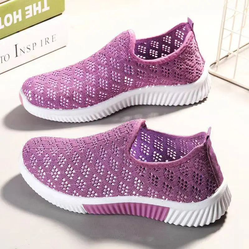 Baskets en maille respirantes pour femmes, chaussures de marche à enfiler, chaussures décontractées, extérieur, mode, nouveau, 2025