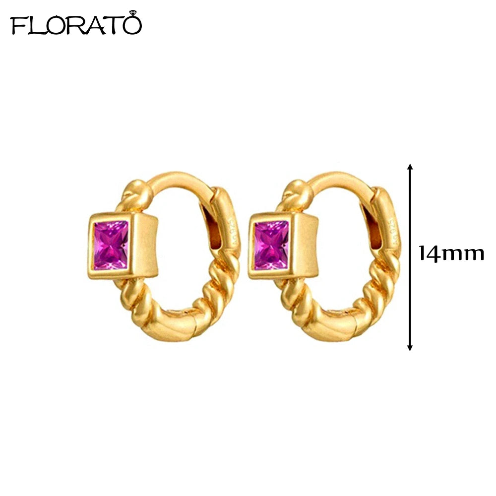 Boucles d'oreilles créoles minimales rouges pour femmes, cristal, petit Huggie, boucle d'oreille cartilage mince, piercing 147 us, bijoux, cadeau, contre-indiqué, 2 pièces