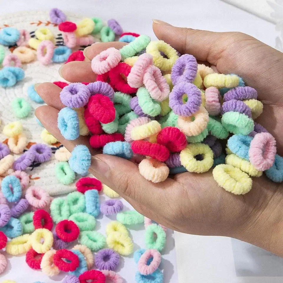 100/300/500 pièces filles bandes de cheveux élastiques enfants queue de cheval tenir cheveux cravate élastique Scrunchie enfants cheveux accessoires pour femmes