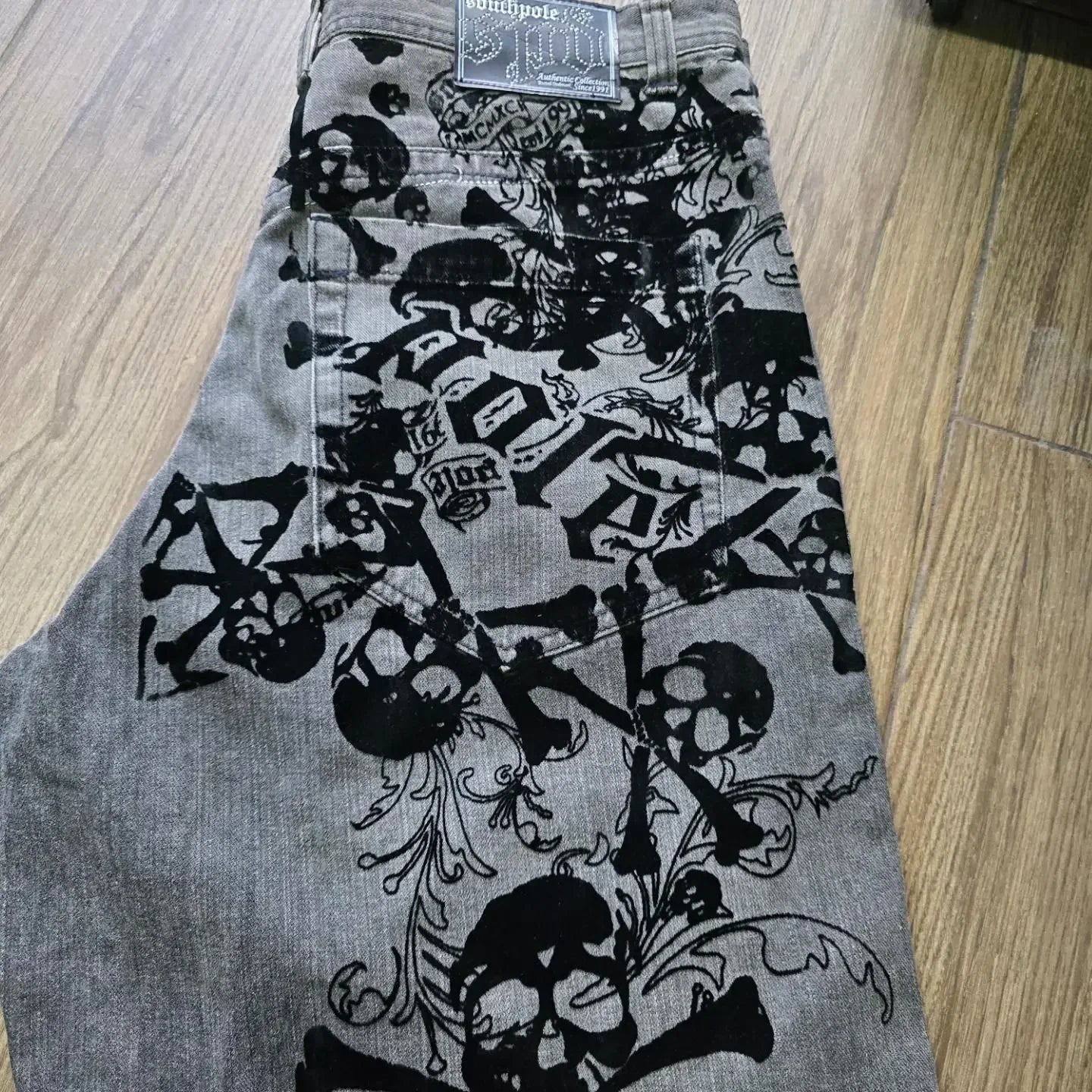 Jean ample rétro américain pour hommes, imprimé tête de mort, pour Couple, Harajuku, gothique, Hip-Hop, pantalon droit à jambes larges, nouvelle collection