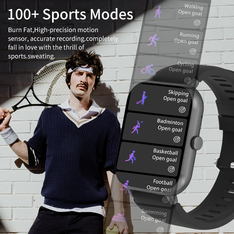 LIGE-Montre intelligente de sport étanche pour hommes et femmes, appel Bluetooth, assistant vocal, Huawei, Xiaomi, Android, iOS, 100 +